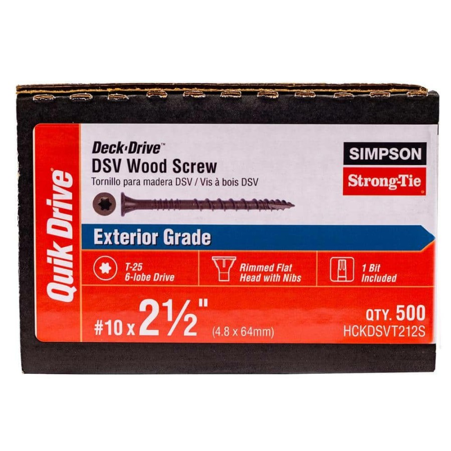 Fasteners * | Simpson Strong-Tie #10 X 2-1/2 In. T25 6-Lobe, Flat Head, Deck-Drive Dsv Collated Wood Screw, Tan (500-Pack)