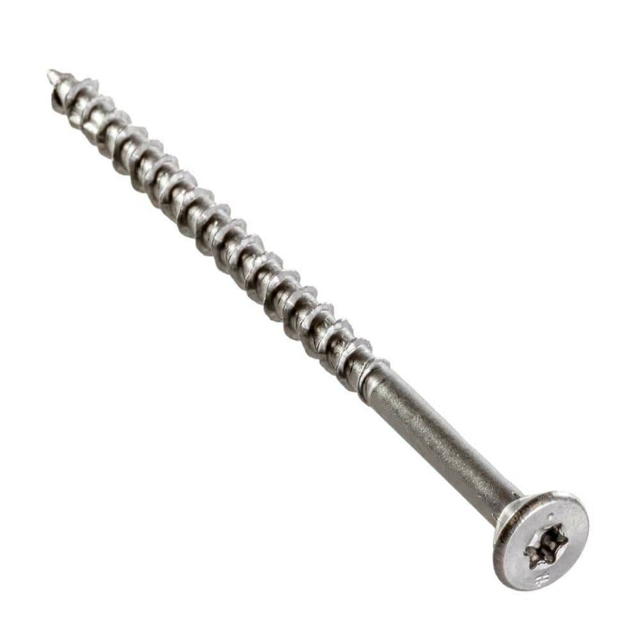 Fasteners * | Simpson Strong-Tie #12 X 4 In. T-27, Flat Head, Type 316 Stainless Steel Deck-Drive Dwp Wood Screw (20-Pack)