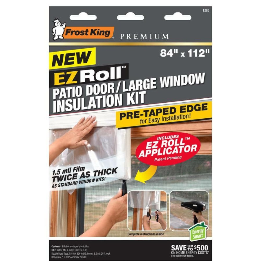 Weather Stripping * | Frost King E/O 84 In. X 112 In. Premium Heavy-Duty Ez Roll Shrink Patio Door/Large Window Insulation Kit