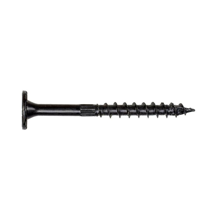 Fasteners * | Simpson Strong-Tie Outdoor Accents 0.220 In. X 3-1/2 In. T40 6-Lobe, Low Profile Head, Black Structural Wood Screw (12-Pack)