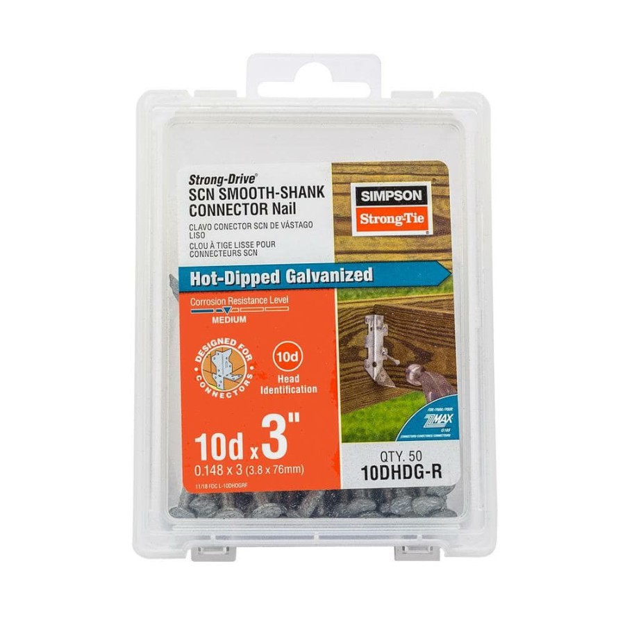 Fasteners * | Simpson Strong-Tie Strong-Drive 3 In. X 0.148 In. Scn Smooth-Shank Hdg Connector Nail (50-Pack)