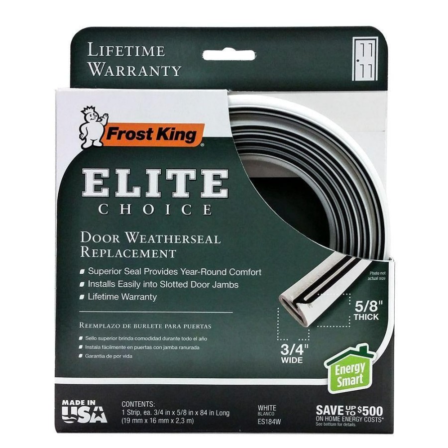 Weather Stripping * | Frost King 3/4 In. X 1/2 In. X 84 In.White Elite Lifetime Door Weatherseal Replacement