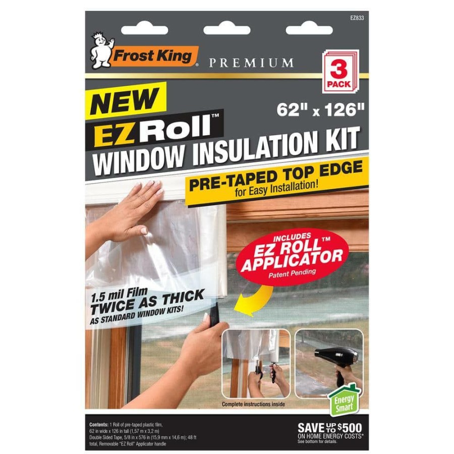 Weather Stripping * | Frost King E/O 42 In. X 62 In. Premium Ez Roll Shrink Window Insulation Kit (3-Pack)