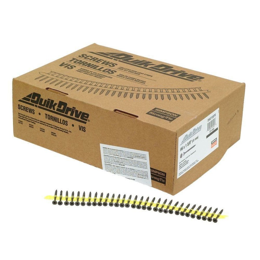 Fasteners * | Simpson Strong-Tie #6 X 1-5/8 In. #2 Phillips, Bugle-Head, Dwc Collated Drywall Screw (2500-Pack)