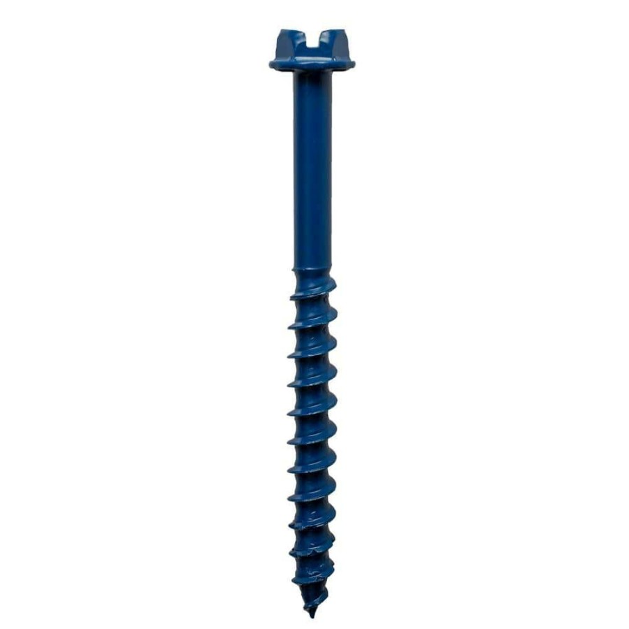 Fasteners * | Simpson Strong-Tie Titen Turbo 1/4 In. X 2-3/4 In. Hex-Head Concrete And Masonry Screw, Blue (75-Pack)