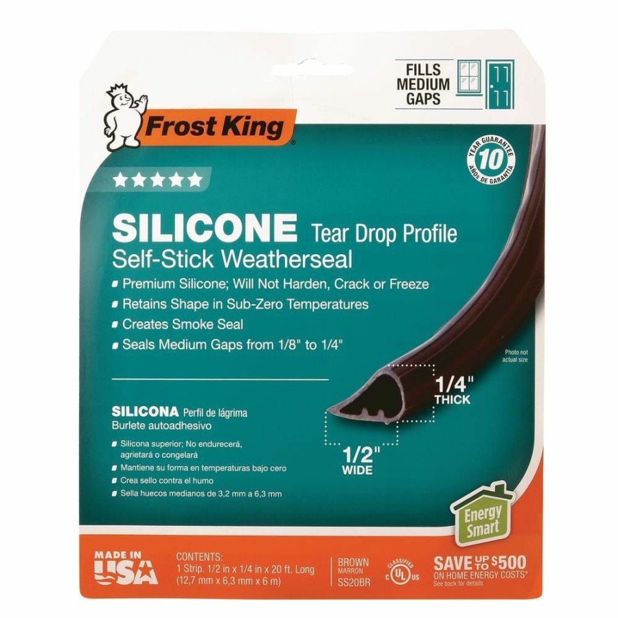 Weather Stripping * | Frost King 1/2 In. X 1/4 In. X 20 Ft. Brown Silicone Self-Stick Weatherseal