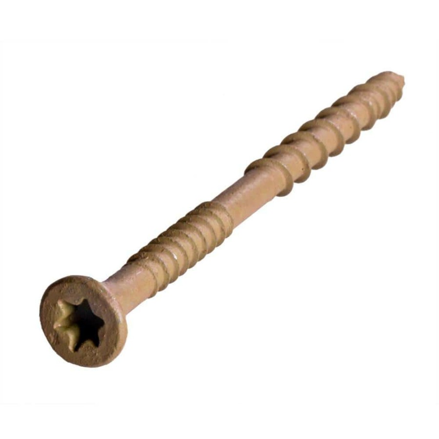 Fasteners * | Simpson Strong-Tie #10 X 3 In. T25 6-Lobe, Flat Head, Deck-Drive Dsv Wood Screw, Quik Guard, Tan (770-Pack)