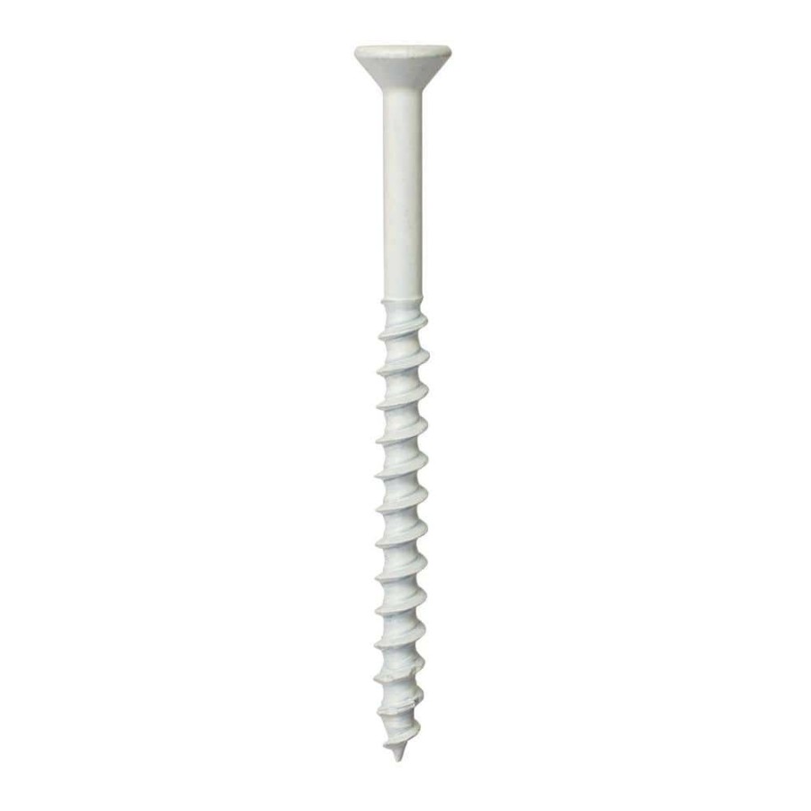 Fasteners * | Simpson Strong-Tie Titen Turbo 3/16 In. X 2-3/4 In. 6-Lobe Flat-Head Concrete And Masonry Screw, White (75-Pack)