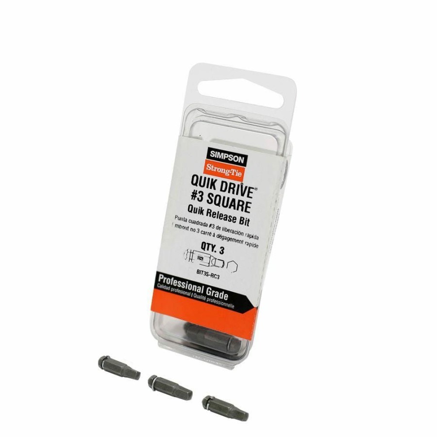 Fasteners * | Simpson Strong-Tie Quik Drive #3 Square-Drive Bit (3-Pack)