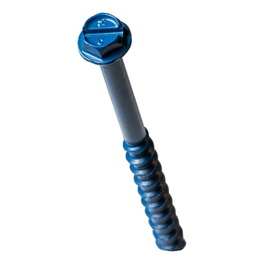 Fasteners * | Simpson Strong-Tie Titen Turbo 3/16 In. X 2-3/4 In. Hex-Head Concrete And Masonry Screw, Blue (75-Pack)