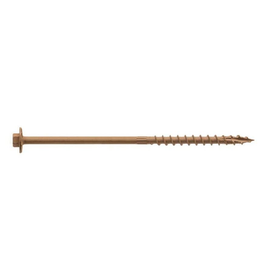 Fasteners * | Simpson Strong-Tie 0.195 In. X 6 In. 5/16 Hex, Washer Head, Strong-Drive Sdwh Timber-Hex Wood Screw, Db Coating In Tan (50-Pack)