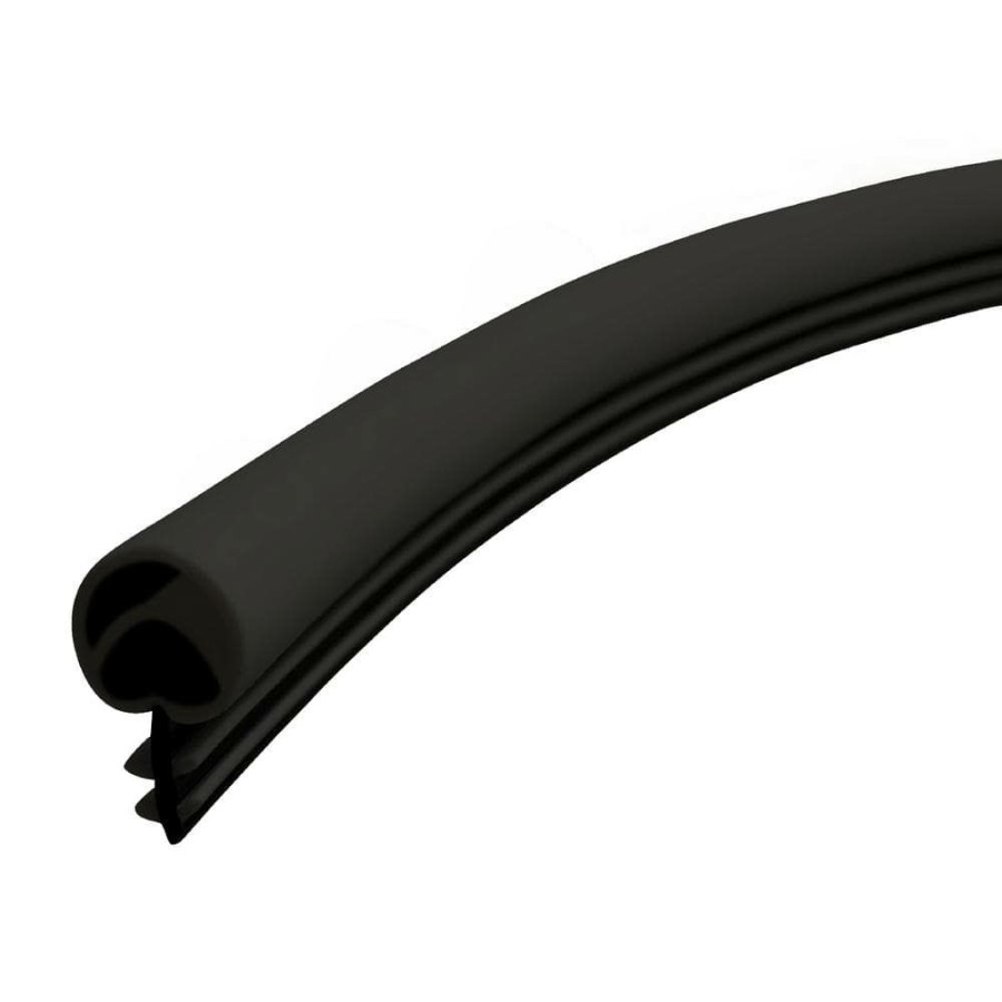 Weather Stripping * | Frost King 1/2 In. X 1/2 In. X 81 In. Elite Black Lifetime Bulb Shape Door Weatherseal Replacement