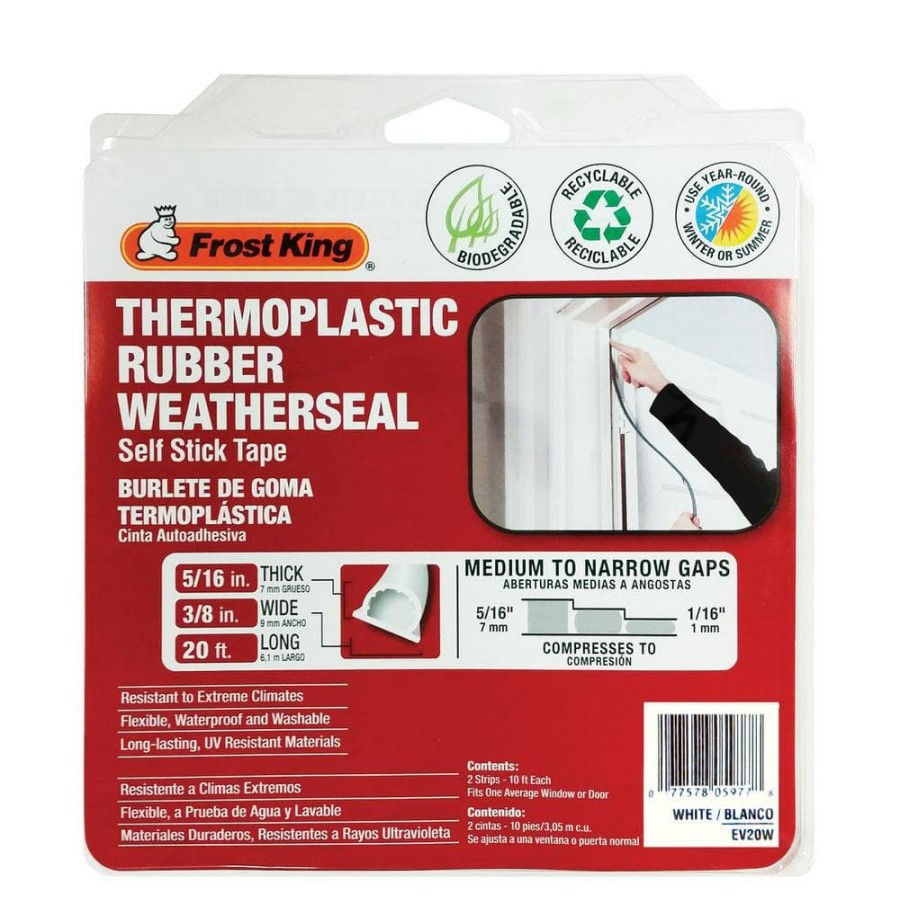 Weather Stripping * | Frost King 3/8 In. X 5/16 In. X 20 Ft. White Weatherseal